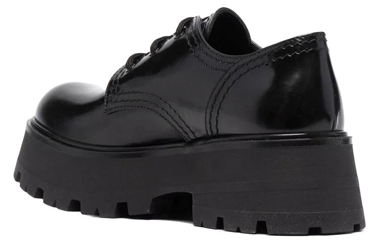 (WMNS) Alexander McQueen Wander Lace-Up Loafers 'Black' 700079WIC611000 - 4