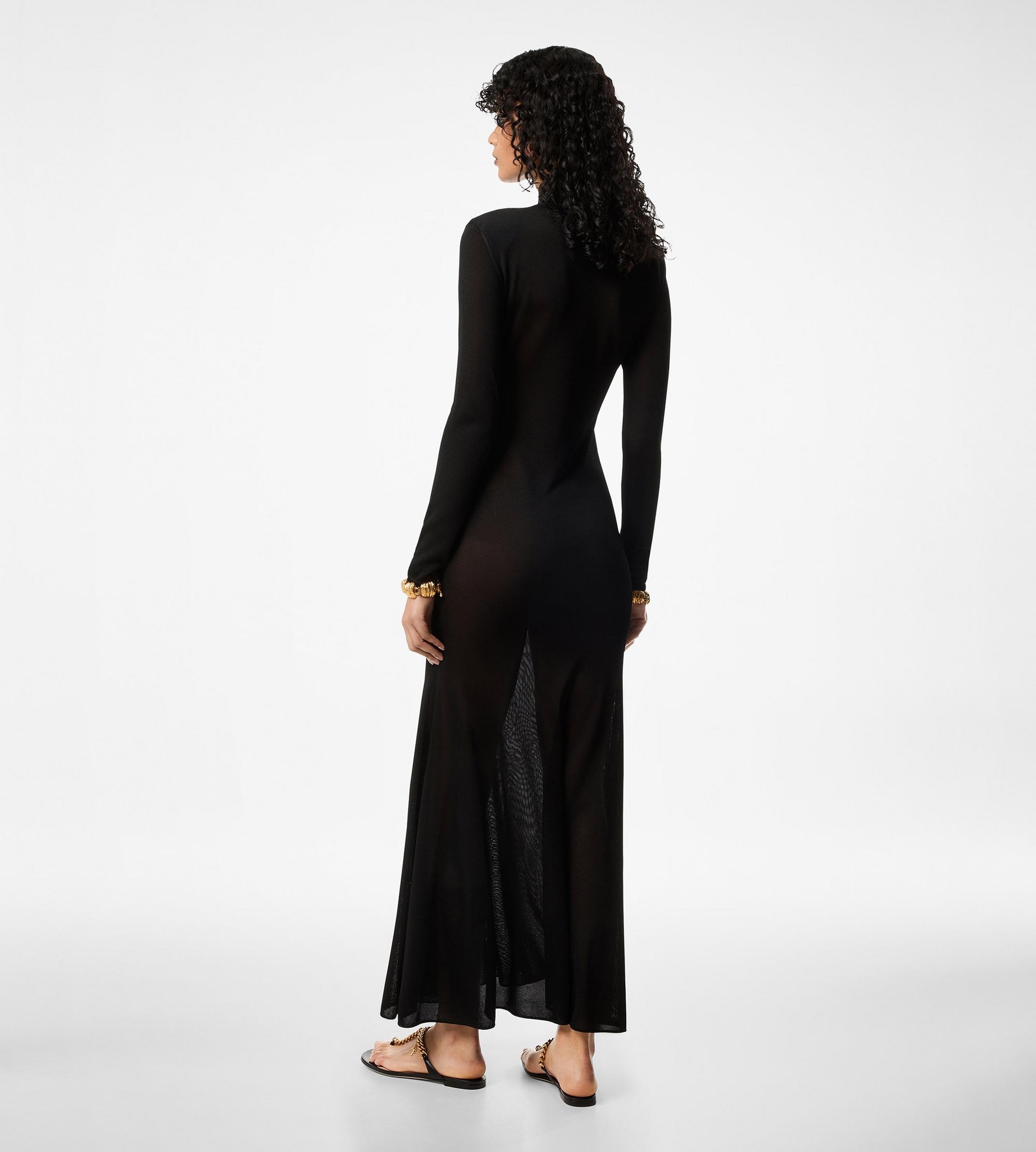 SLINKY VISCOSE JERSEY KNIT MAXI DRESS - 3