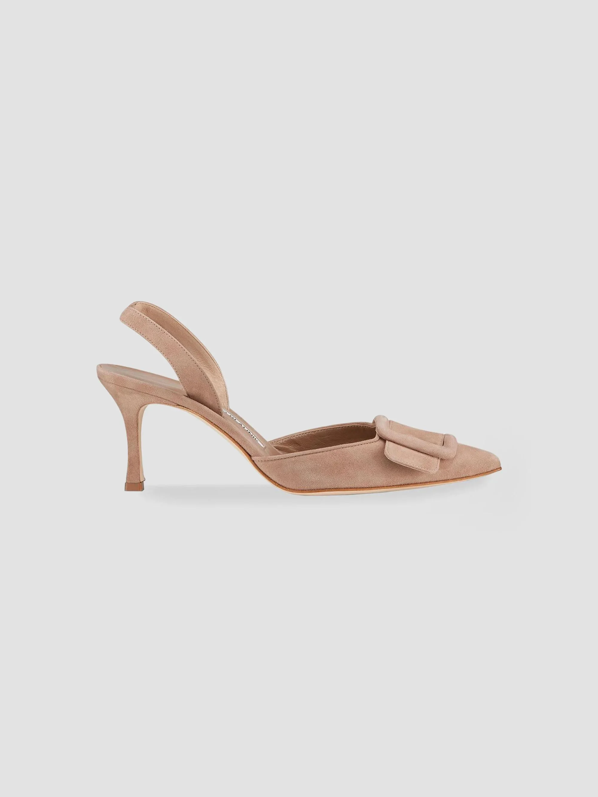 Women's Maysli 70MM Suede Slingback Pumps - Dark Beige - 1