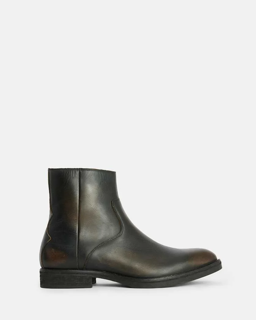 LANG LEATHER ZIP UP BOOTS - 1