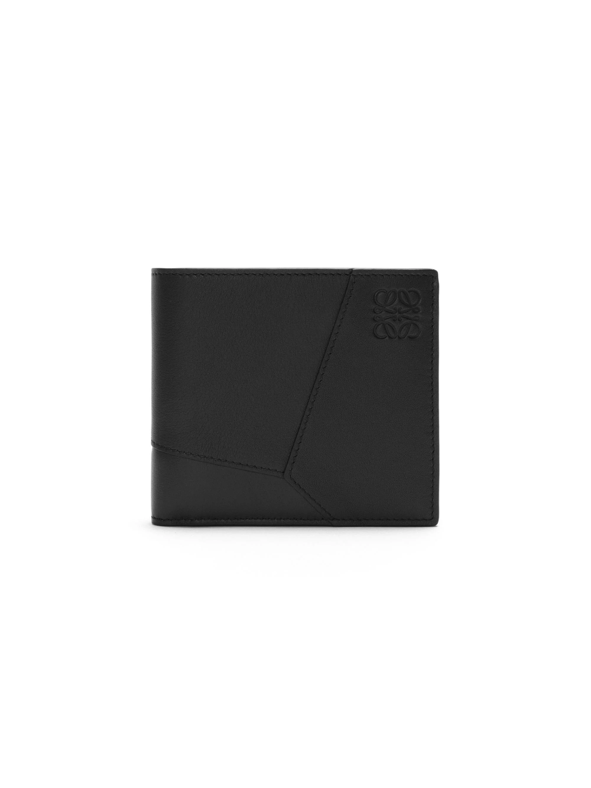 Men's Puzzle Edge Leather Bifold Wallet - Black - 1
