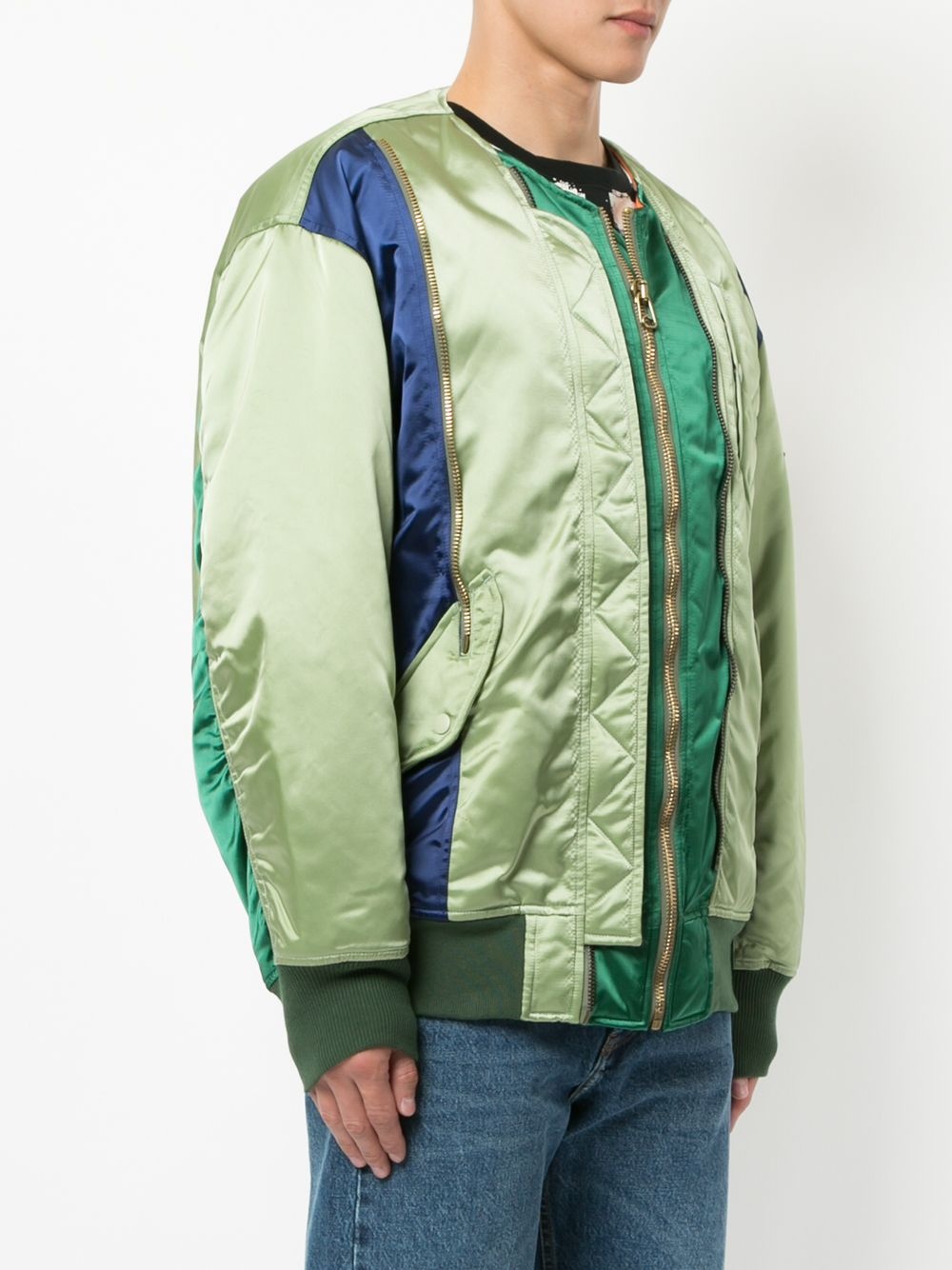 panelled bomber jacket - 4