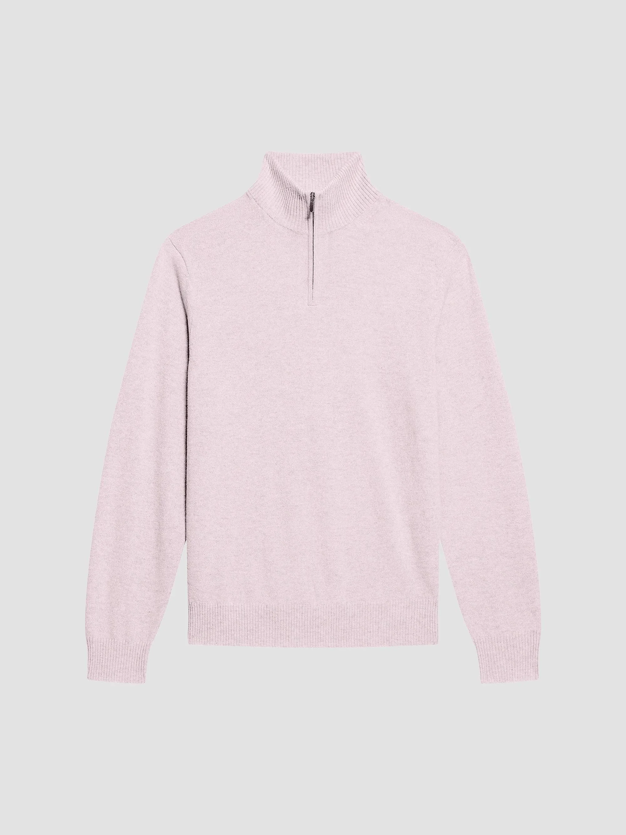 Men's Hilles Cashmere Quarter-Zip Sweater - Pale Clay Melange - 1