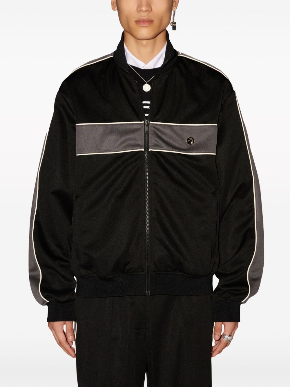 high-neck striped track jacket - 3