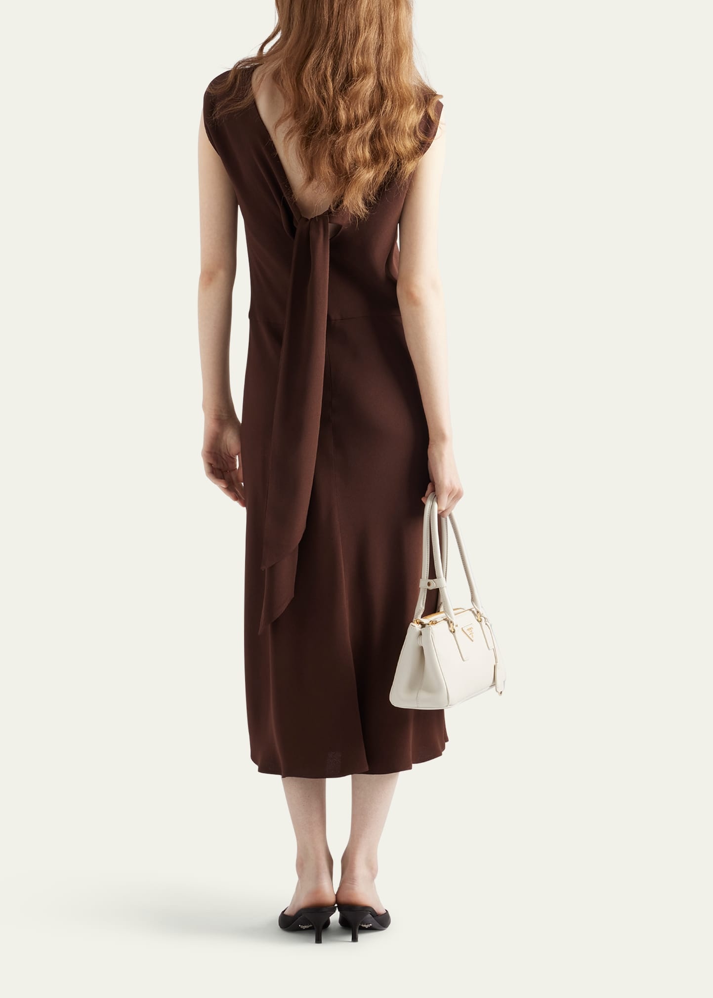 Sleeveless Open-Back Cady Crepe Midi Dress - 3