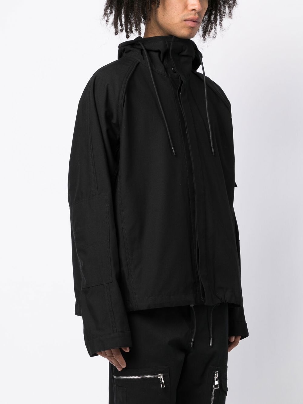 drawstring hood shirt jacket - 3