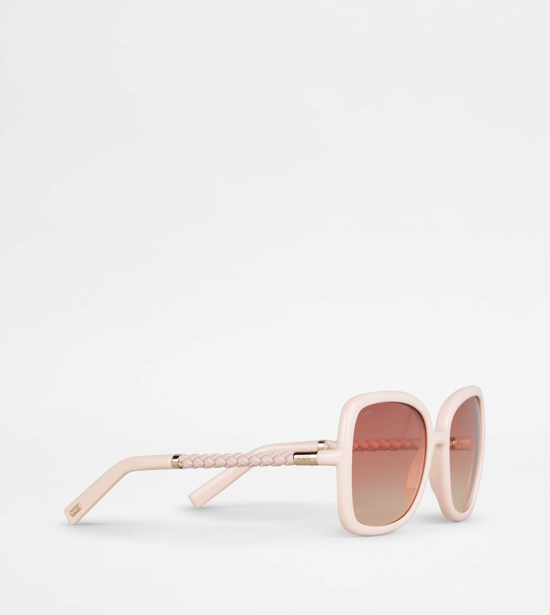 SUNGLASSES WITH TEMPLE IN LEATHER - PINK - 3
