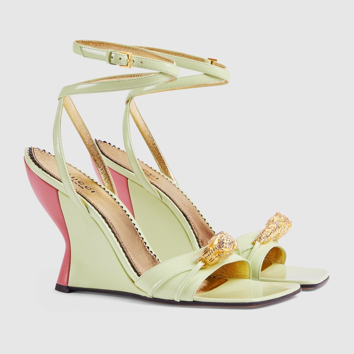 Women's high heel sandal with hardware - 2