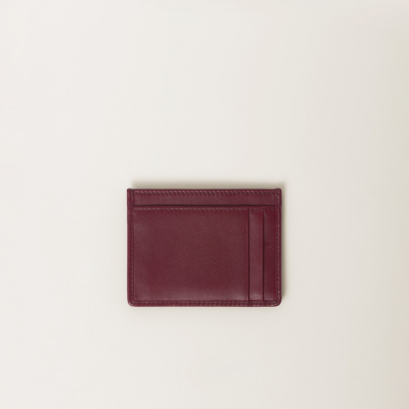 Miu Miu Matelassé nappa leather card holder outlook