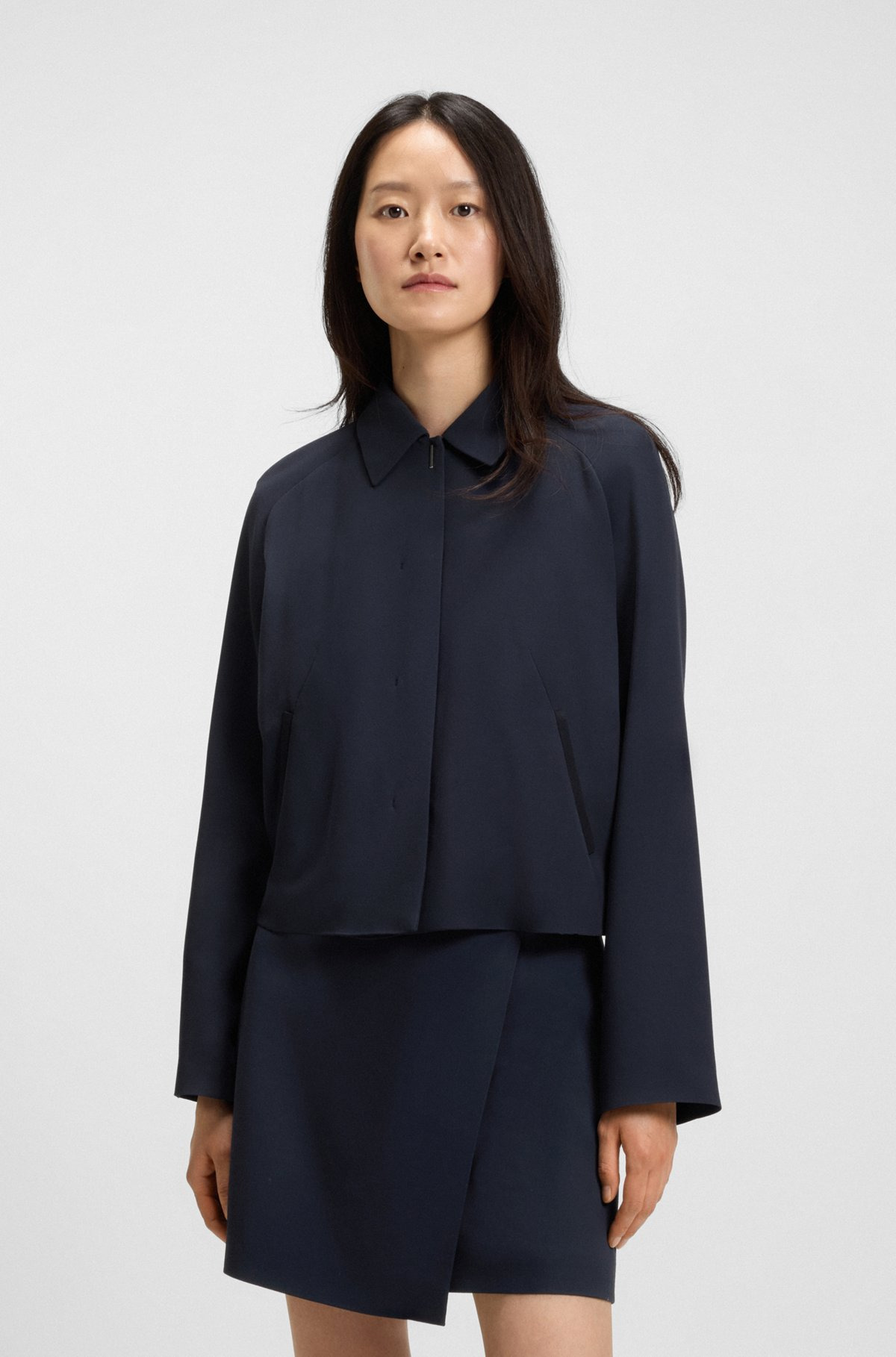 CREPE BLAZER WITH CONCEALED CLOSURE - 2
