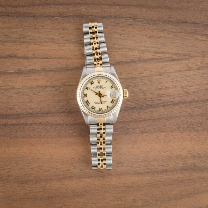 Ladies Rolex Datejust 69173 Ivory Roman Dial - 6