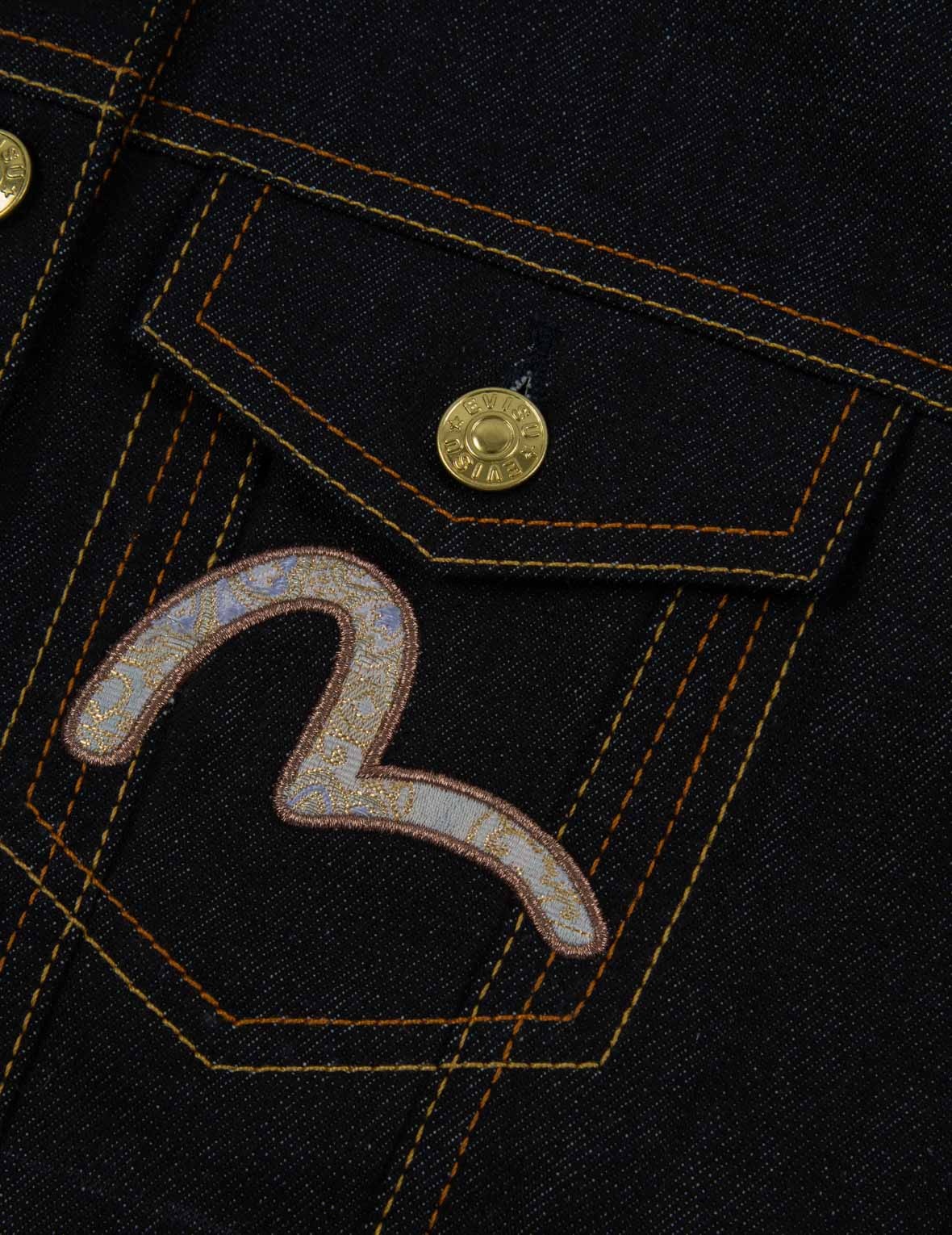 BROCADE SEAGULL AND DAICOCK APPLIQUÉ DENIM JACKET - 9