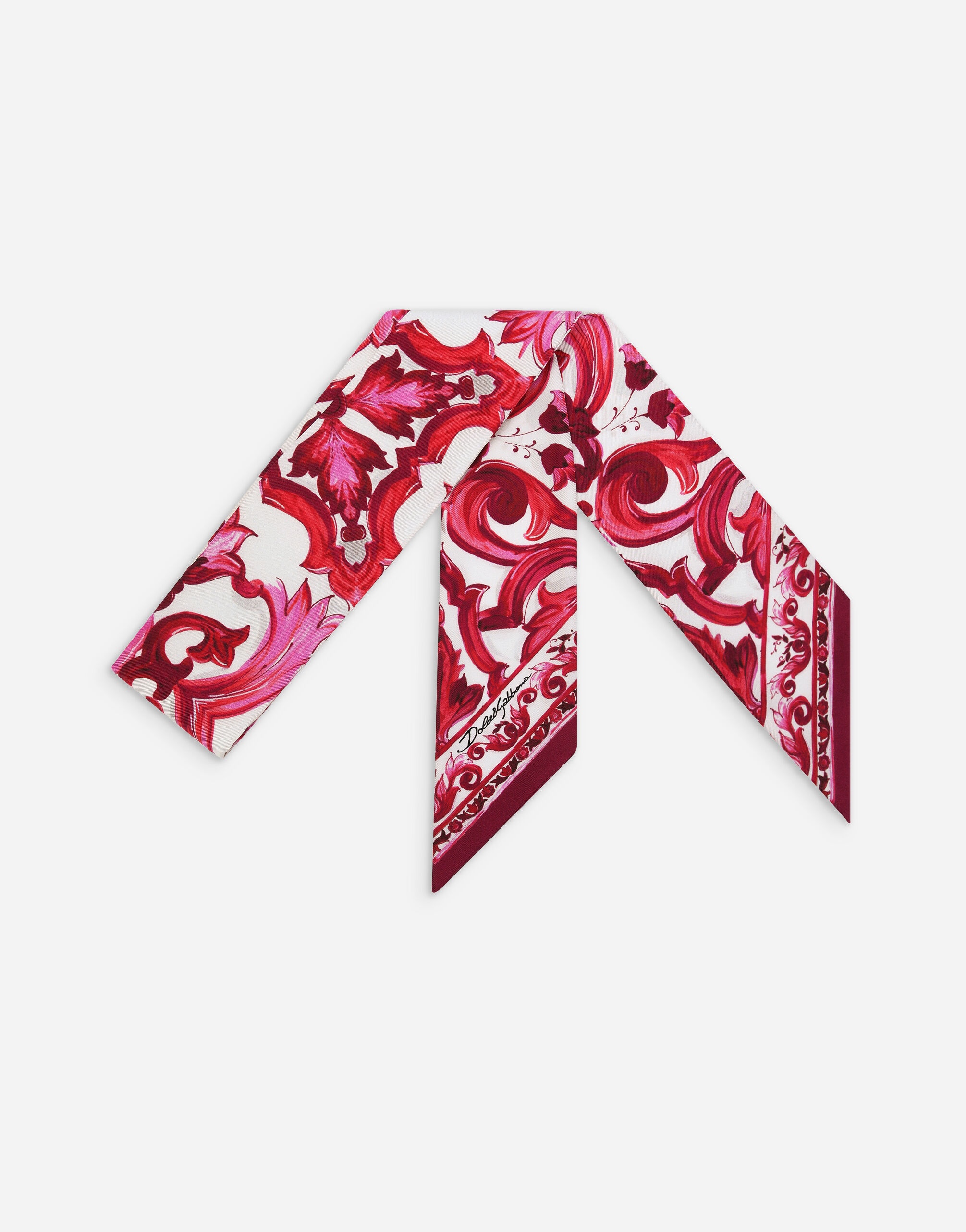 Majolica-print twill headscarf (6 x 100) - 1