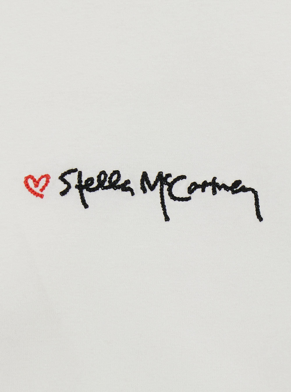 Stella Mccartney Women White Crewneck T-Shirt With Embroidered Logo At The Front In Cotton Woman - 3