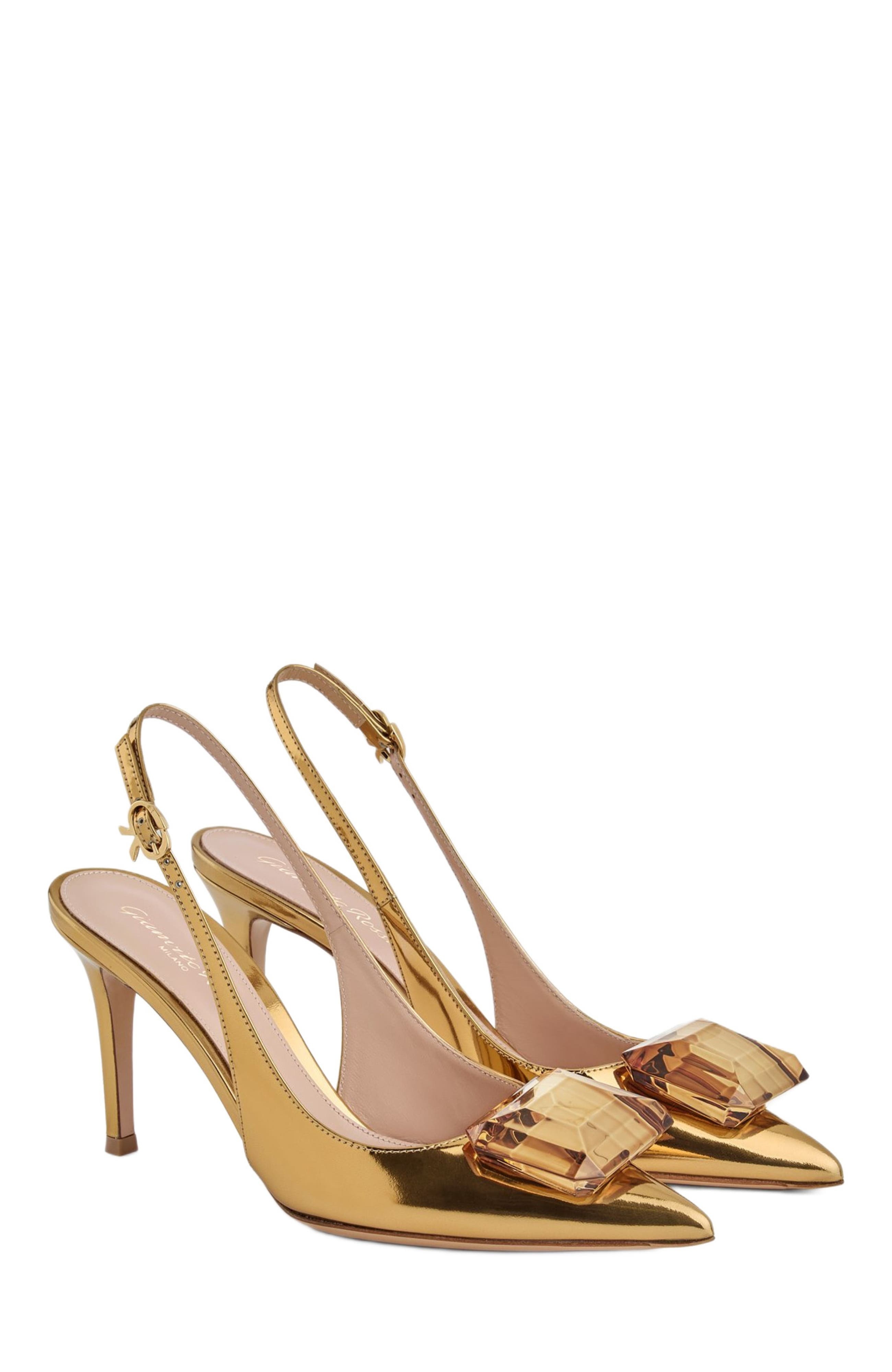 Gianvito Rossi Jaipur Sling in Gold at Nordstrom - 2