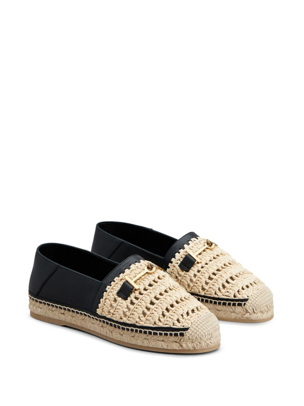 woven-raffia leather espadrilles - 2