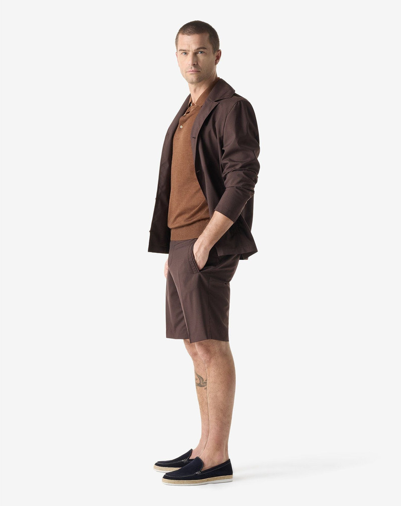 CORNELIANI Brown wool and silk bermuda shorts outlook