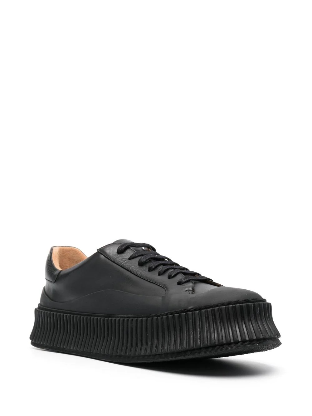 lace-up leather platform sneakers - 2