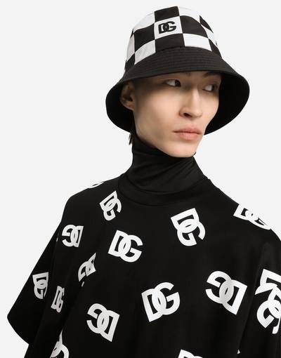 Dolce & Gabbana Damier-print bucket hat with DG logo outlook