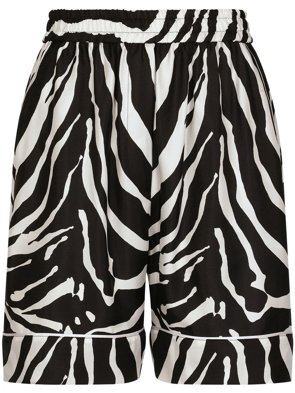 zebra-print silk shorts - 1