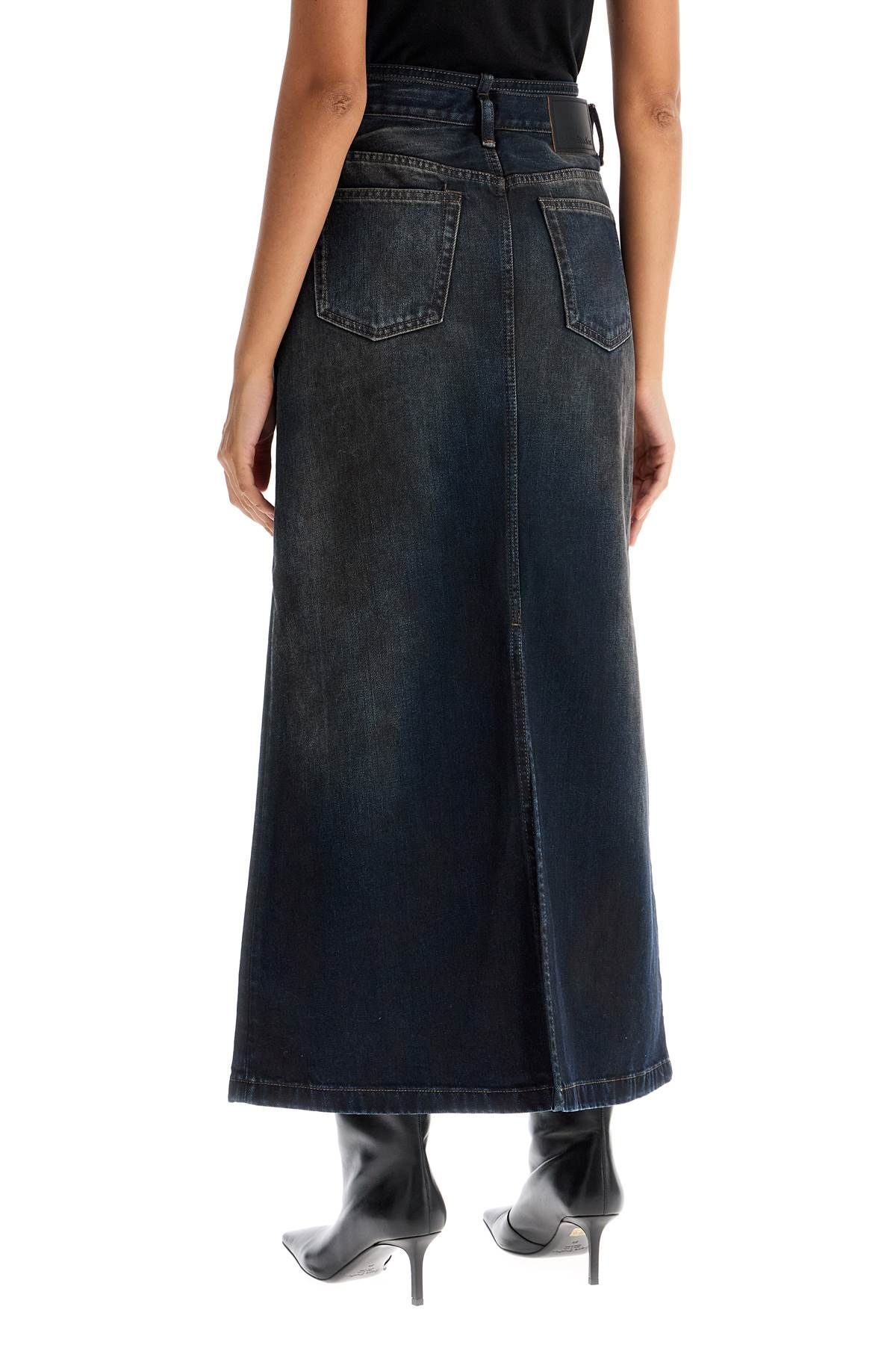 MAXI DENIM SKIRT WITH WAIST STRAP - 4