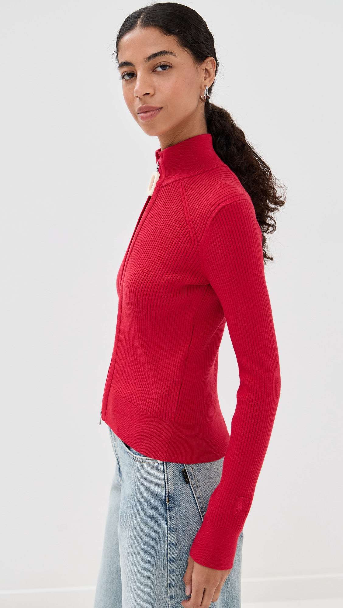 Fitted Zip Up Cardigan - 3