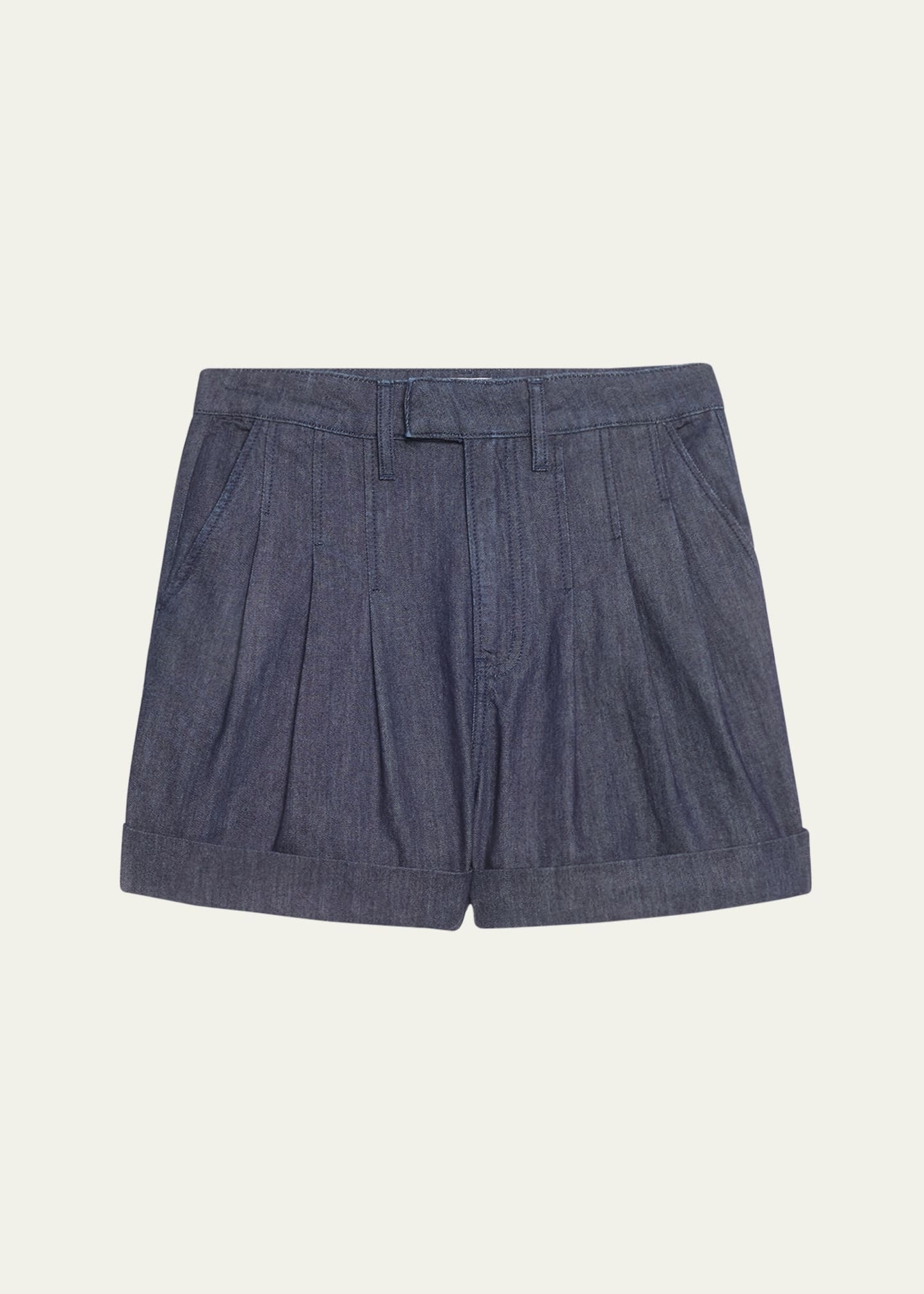 Pleated Wide-Cuff Shorts - 1