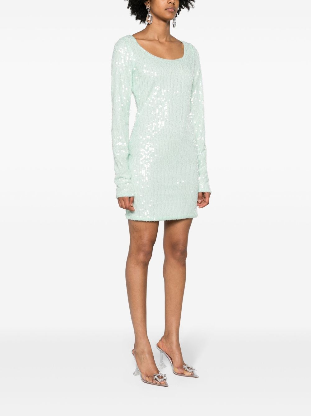 sequinned scoop-neck minidress - 3