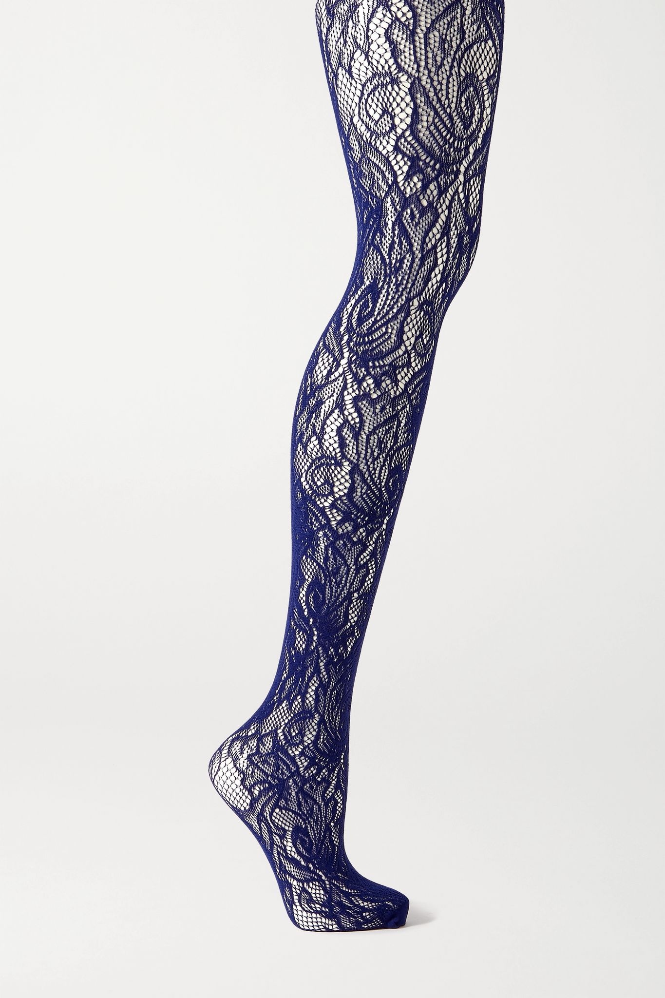 Floral stretch-lace tights - 1