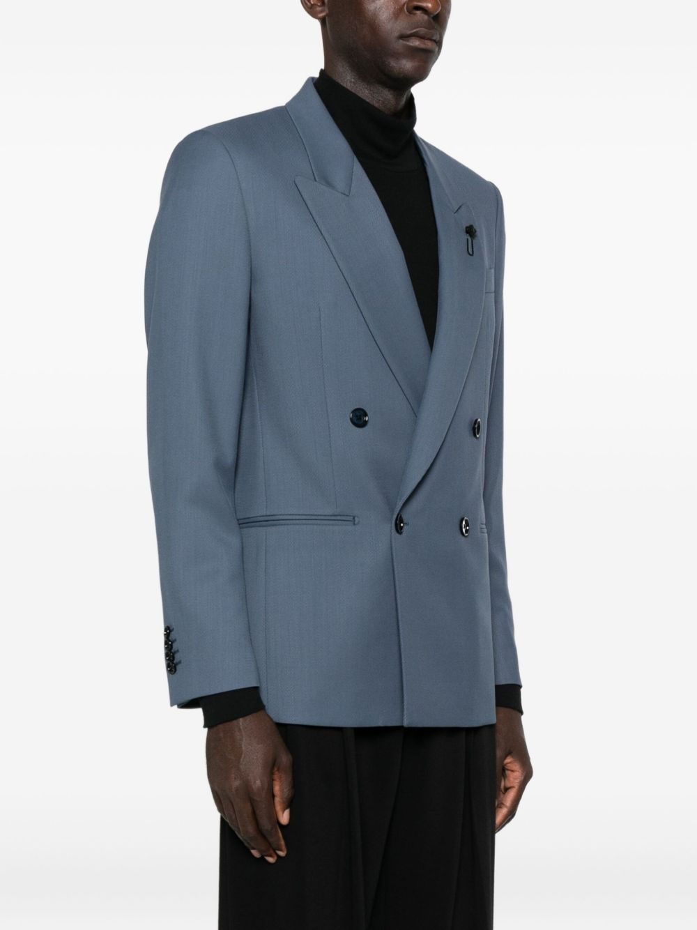 double-breasted wool jacket - 3