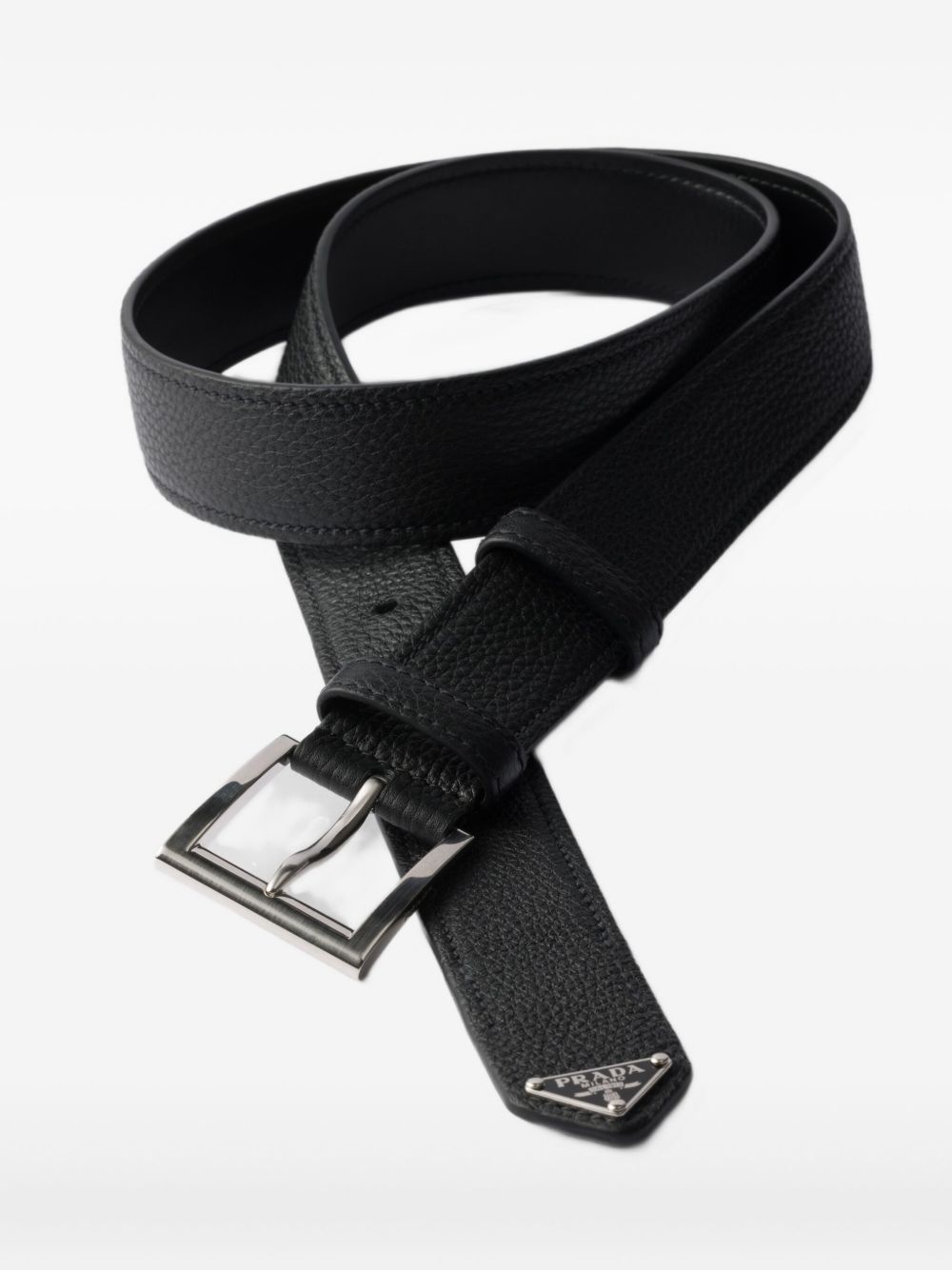 textured leather belt - 2