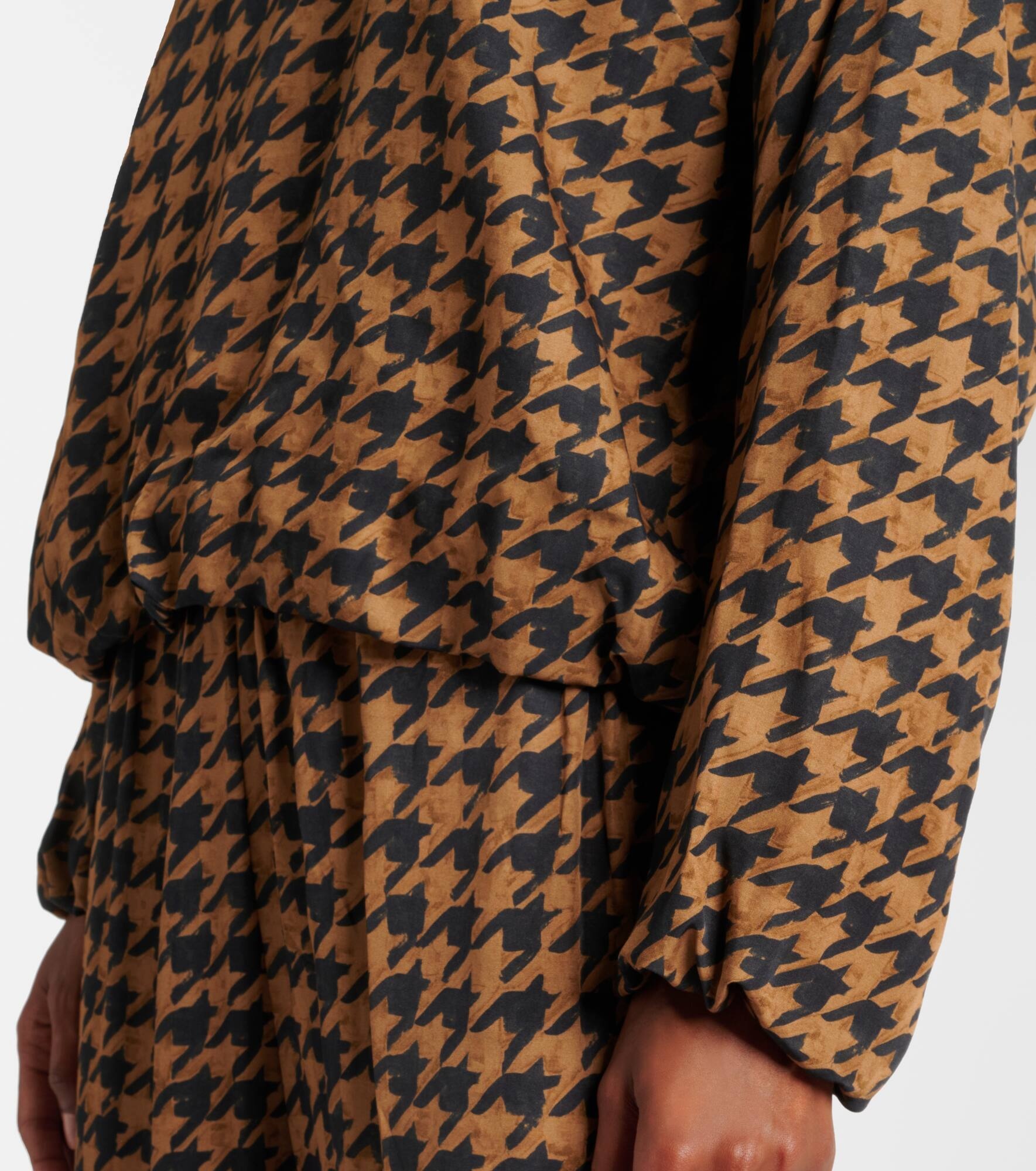 Houndstooth satin blouse - 5