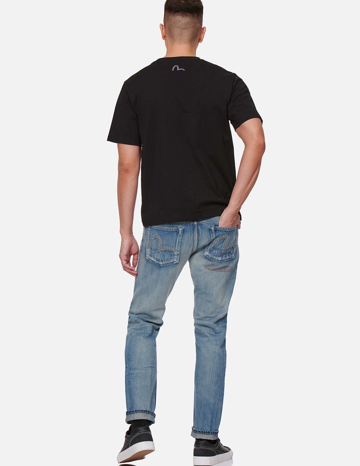 REVERSE DENIM PATCH CARROT FIT JEANS #2017 - 4