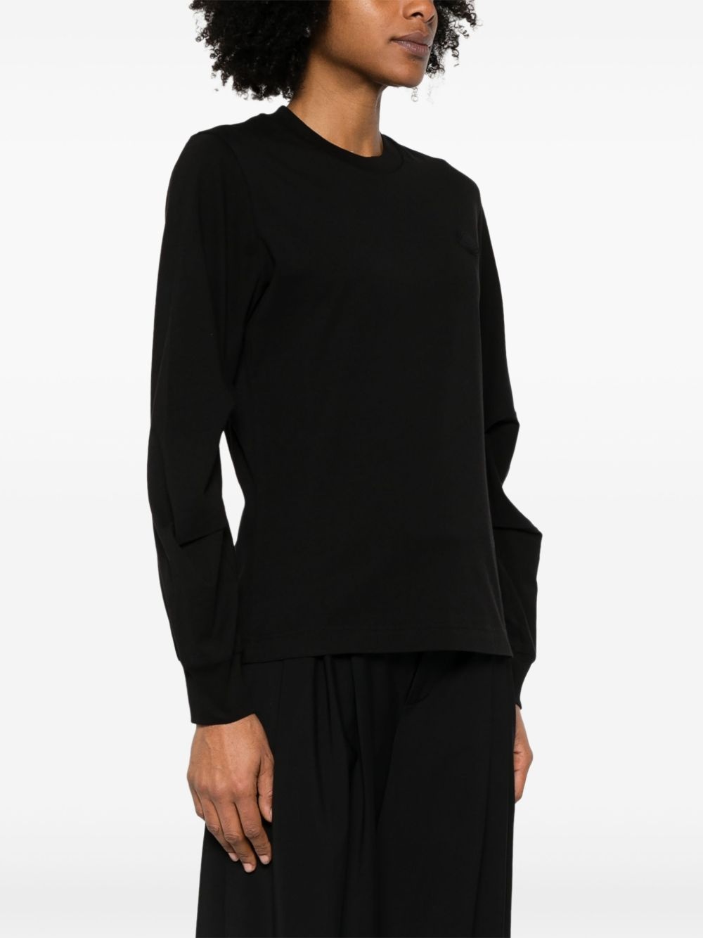 pleated-sleeve cotton T-Shirt - 3