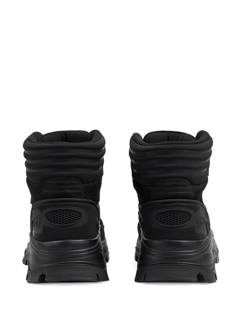 contrast-panel lace-up boots - 3