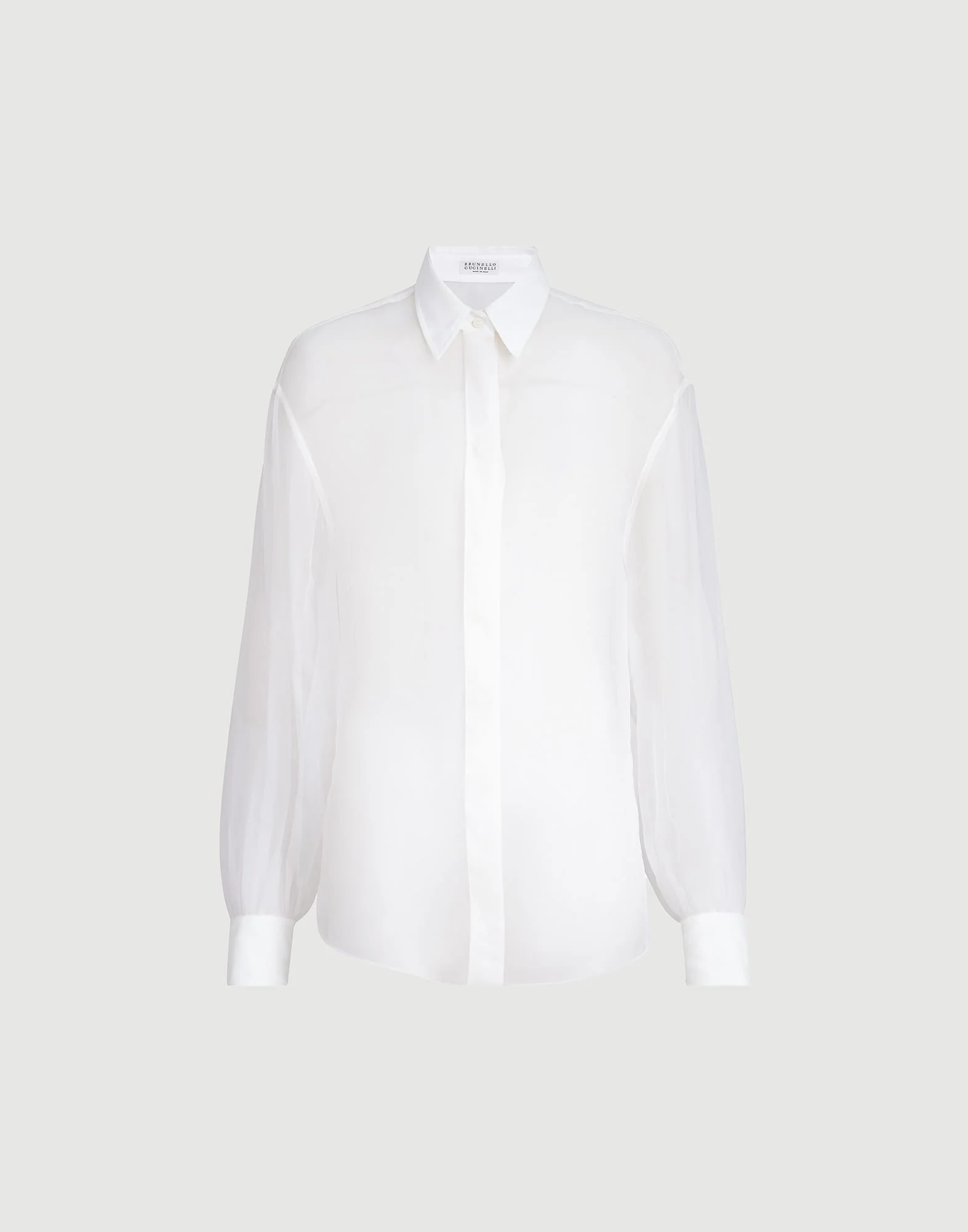 Crispy silk shirt with monili - 1