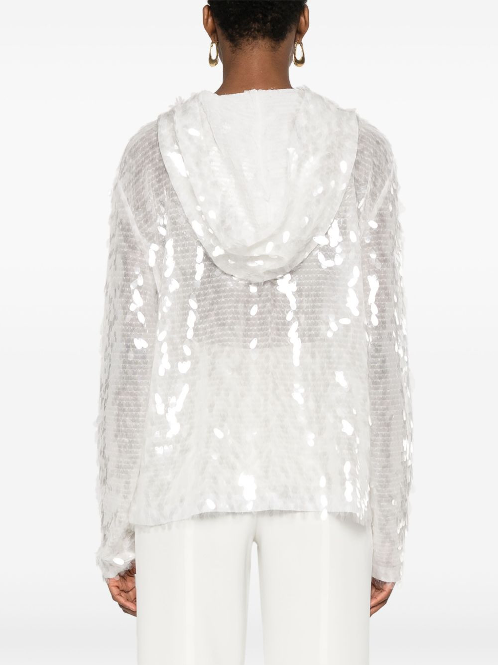 sequin-embellished hoodie - 4