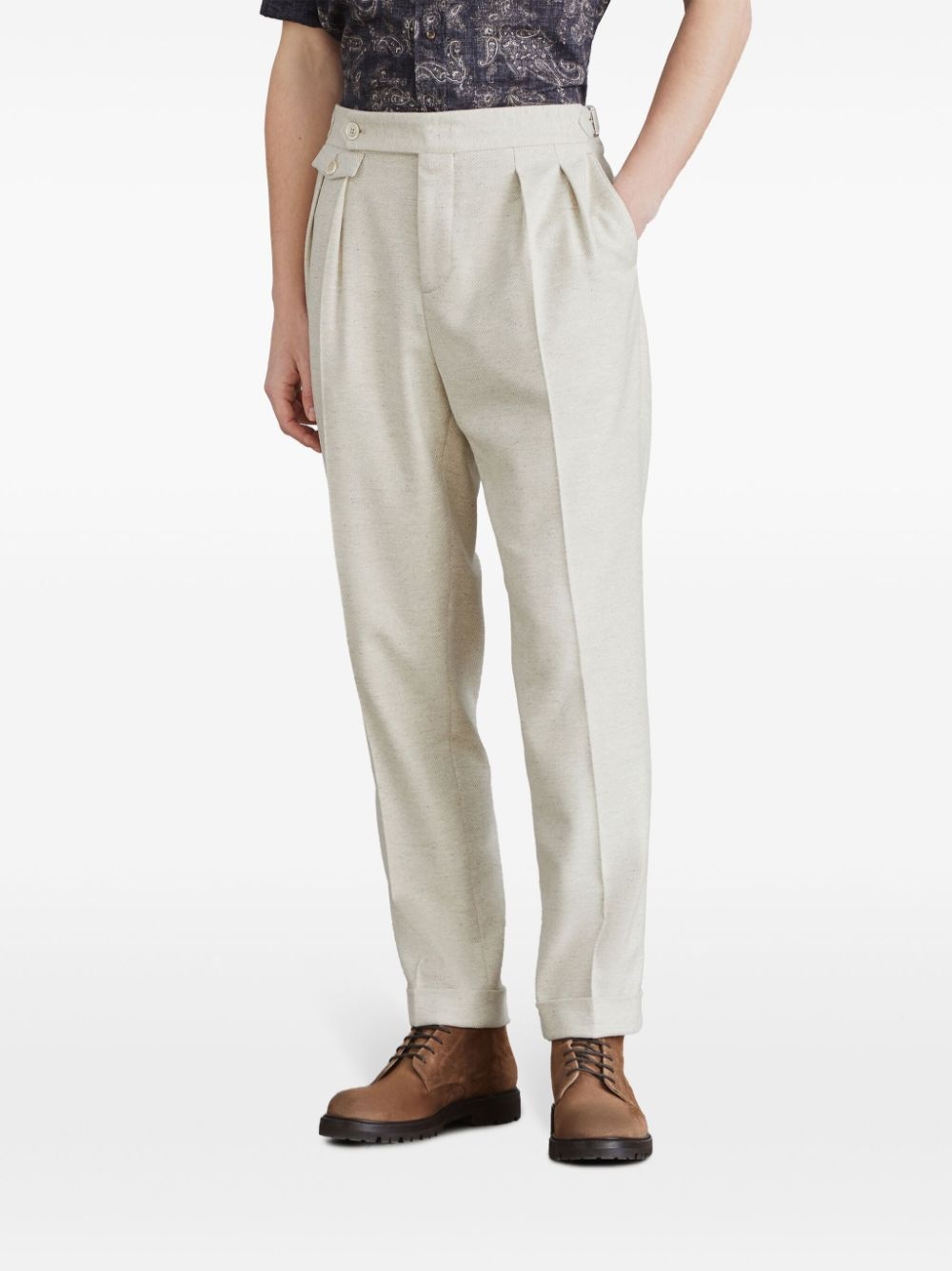 pressed-crease tapered trousers - 2