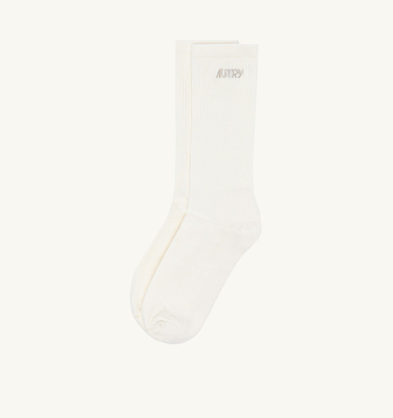 COTTON TERRY SOCKS WITH LUREX LOGO 1