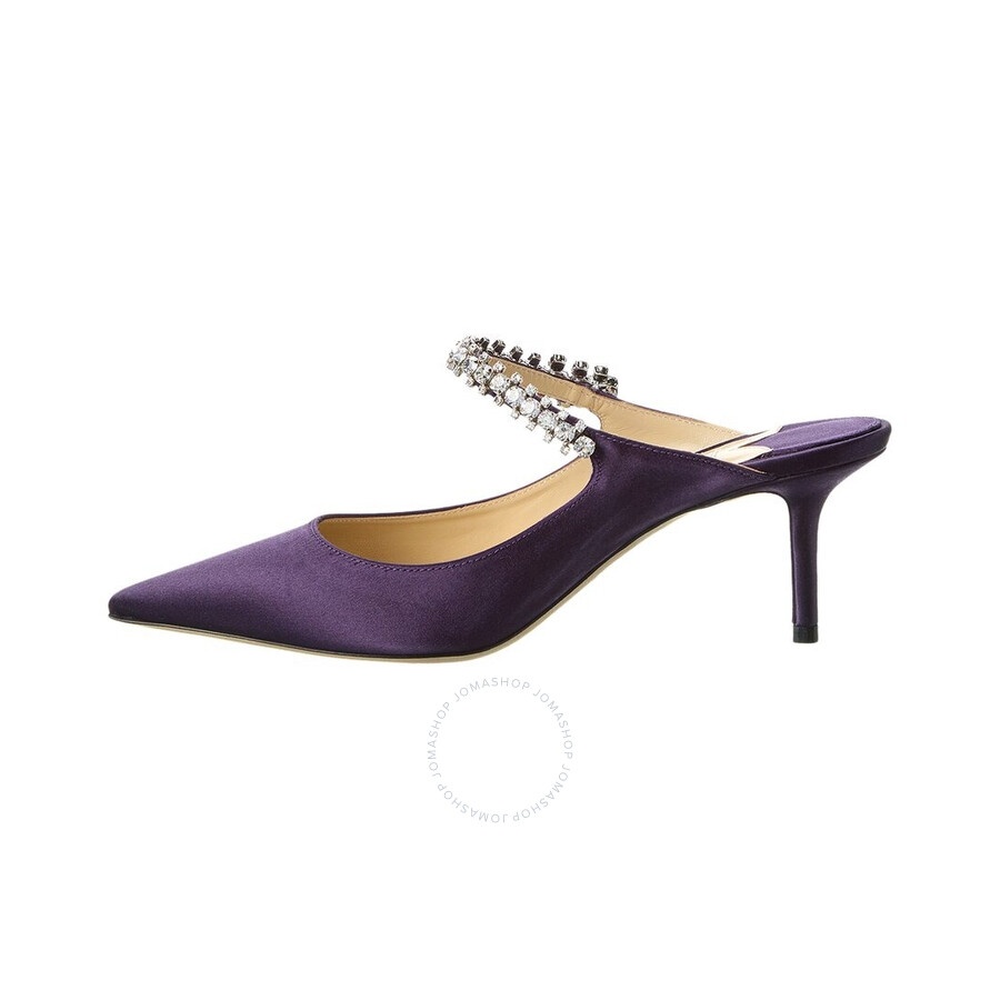 Jimmy Choo Bing 65 Cassis Satin Mules - 2