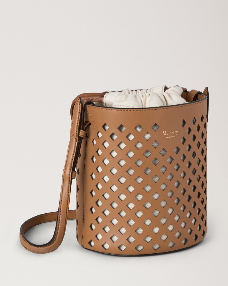 Perforated Bucket Toffee Perforated Leather 4