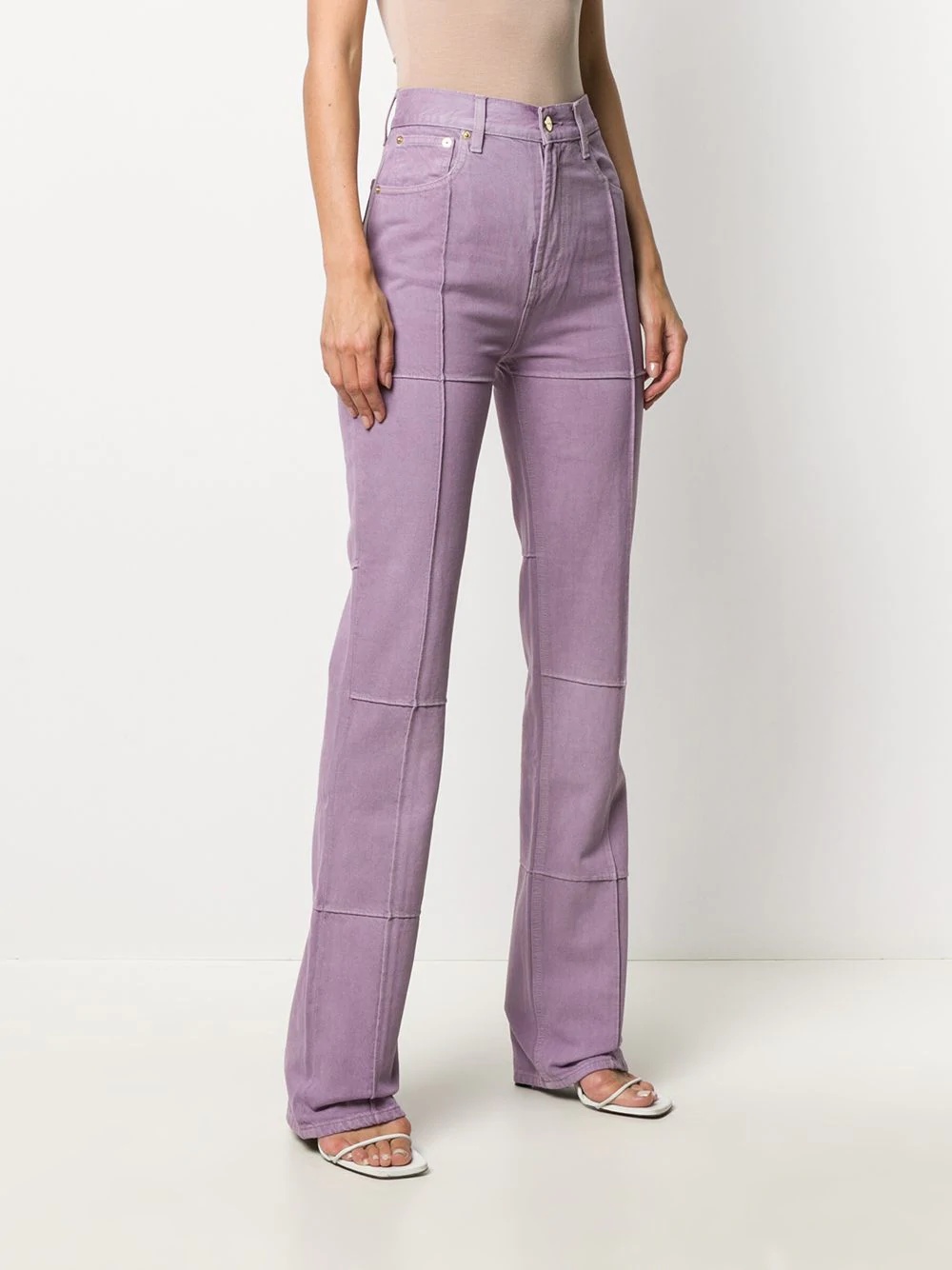 corduroy detail high-waisted trousers - 3