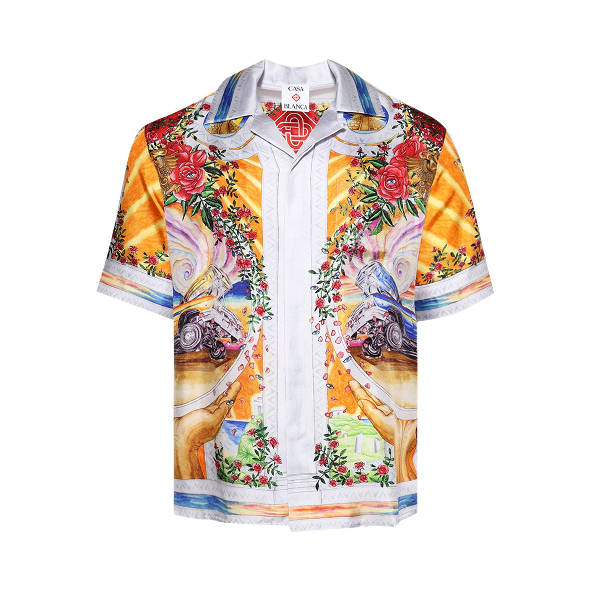 Casablanca La Tornade De Rose Short-Sleeve Silk Shirt 'Multicolor' - 1