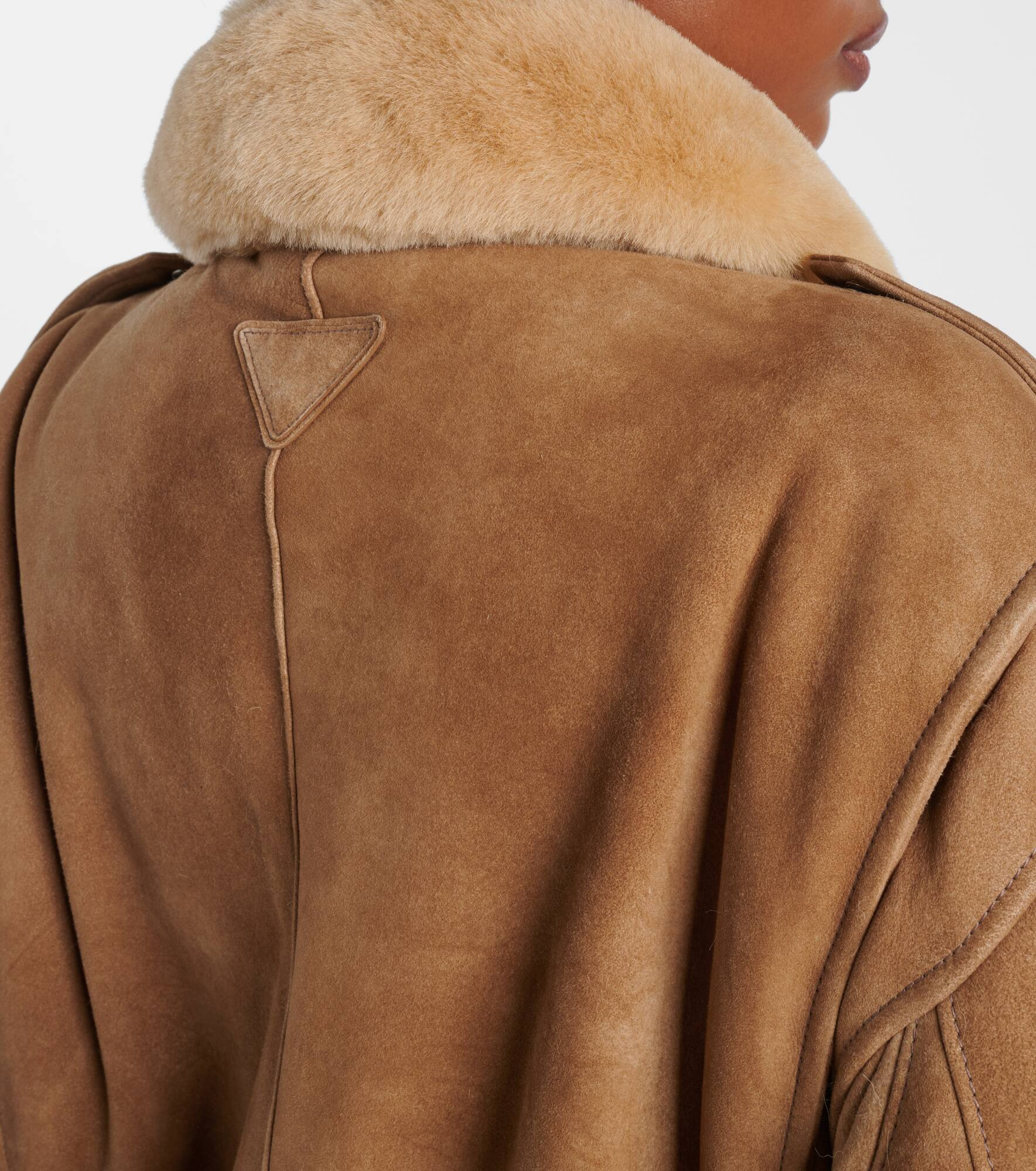 Shearling-trimmed suede jacket - 6