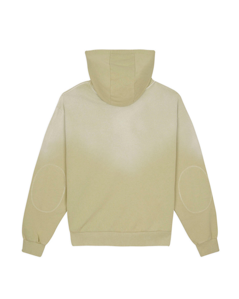 BRAIN DEAD Padded Elbow Zip-Up Hoodie - Sand outlook