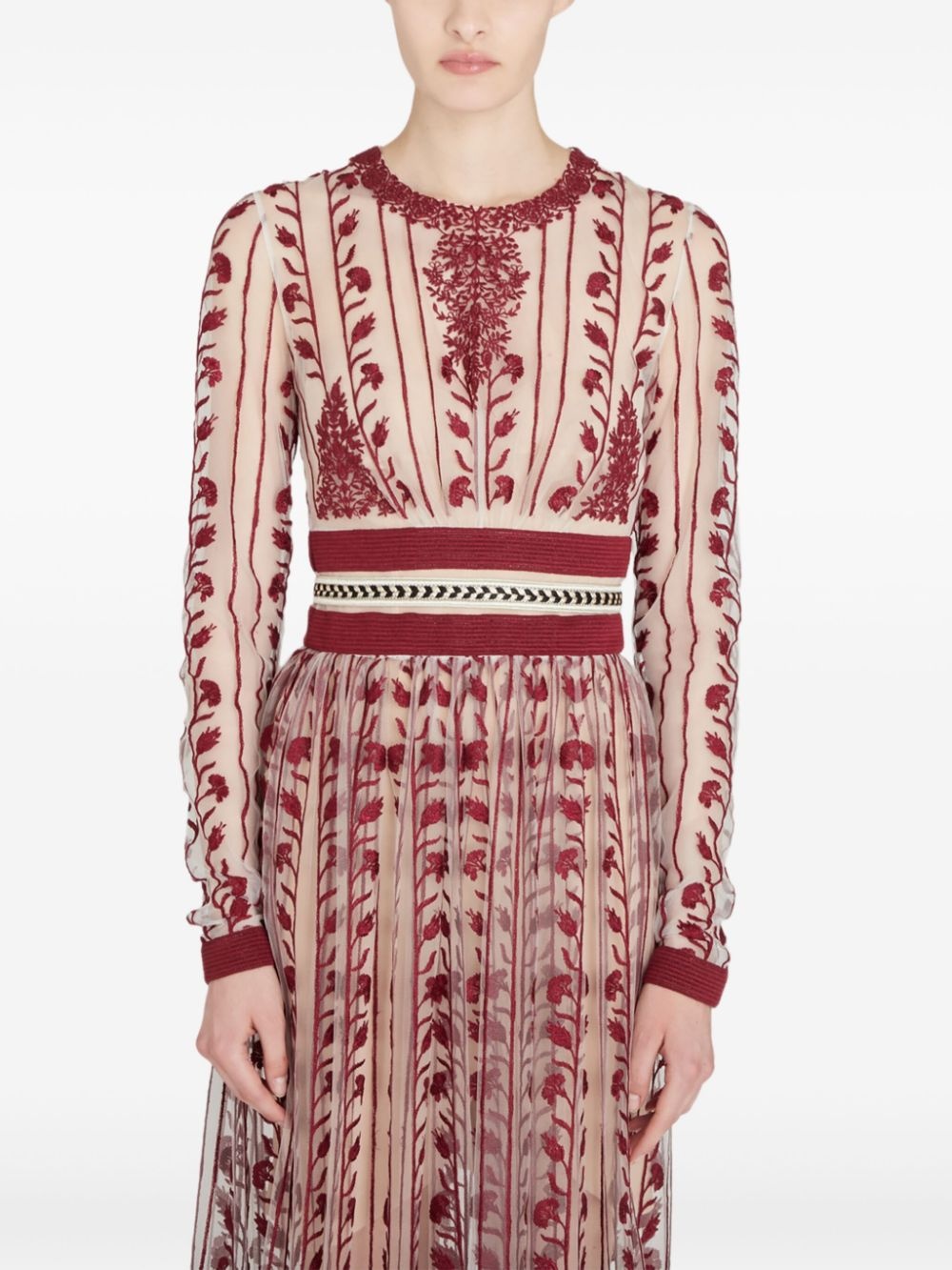 paisley embroidered dress - 5