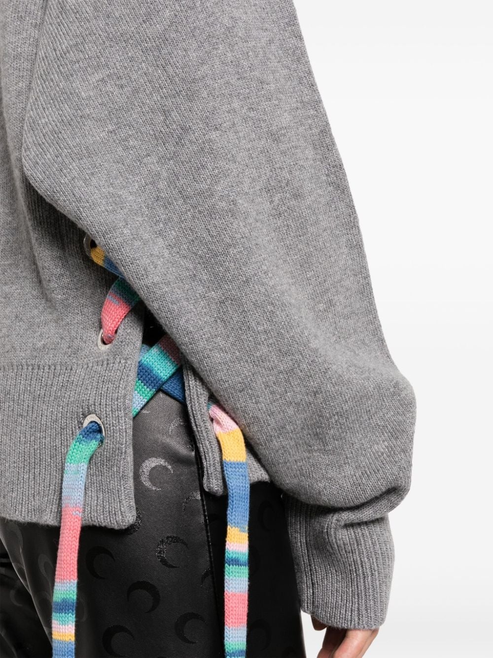 stripe-detail knitted hoodie - 5