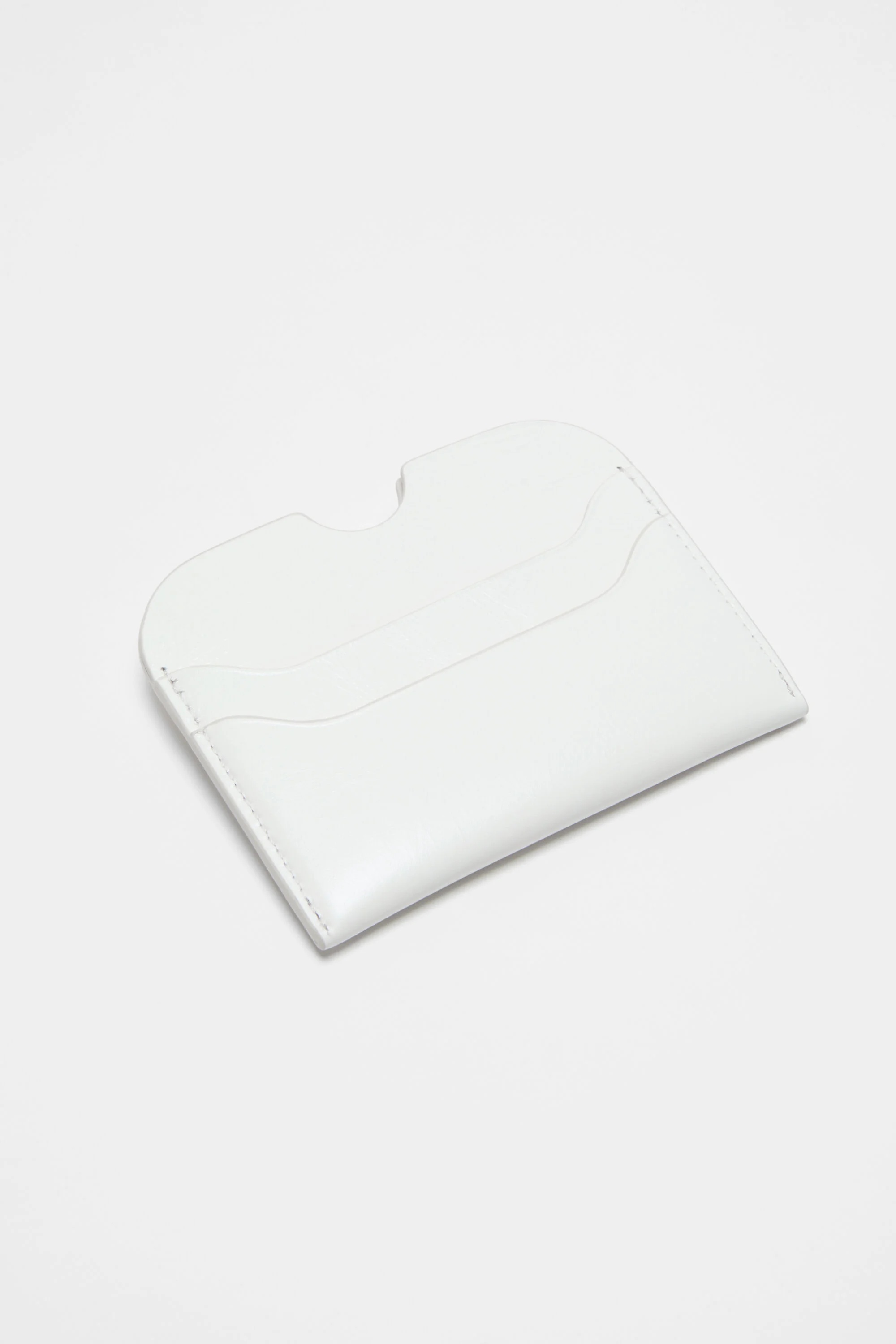 Leather card holder - Cream white - 4