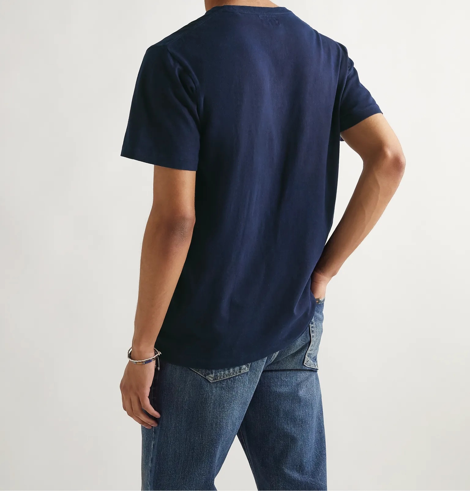 Indigo-Dyed Printed Cotton-Jersey T-Shirt - 4