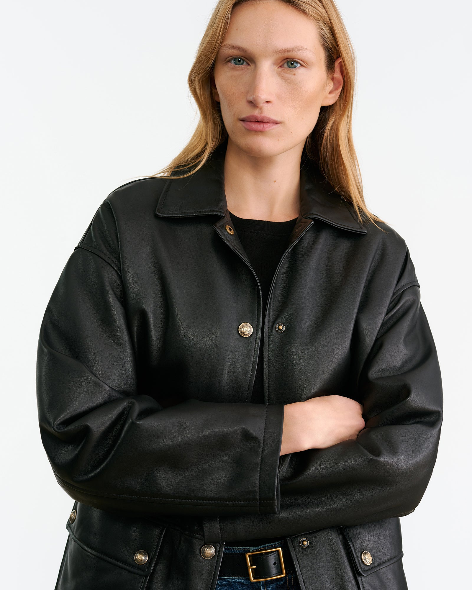 CORDEL LEATHER COAT - 3